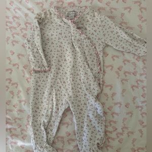 Kissy kissy baby girl button up rose bud pajama